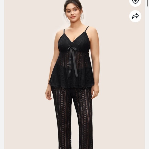 BloomChic Plus Size XL Lace Panel Bowknot Ribbon Cami Sleep Top us14-16 - Picture 5 of 6